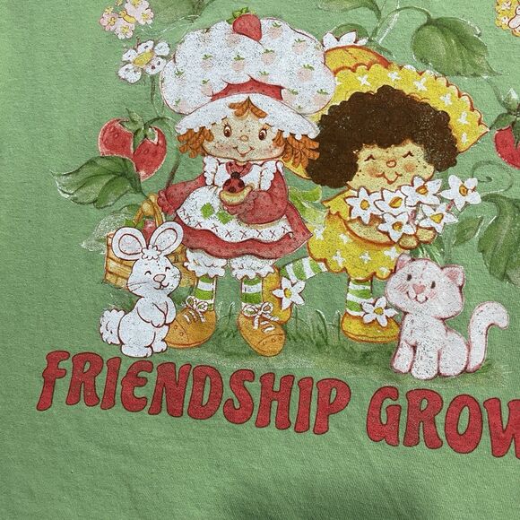 Strawberry Shortcake Kindness Helps Friendship Grow Green Graphic Tee Size XS - Picture 3 of 8